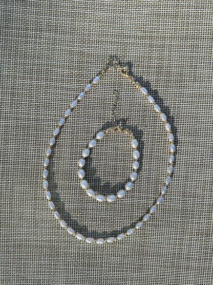 Pearl Grace İnci Bileklik Kolye Seti