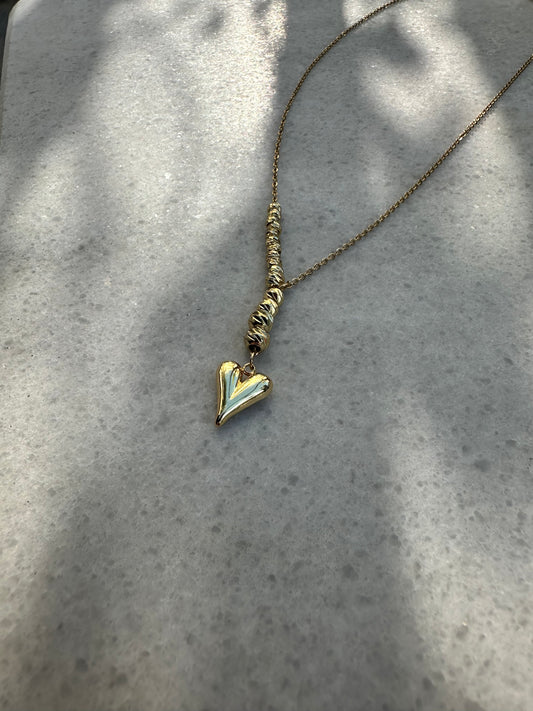 Golden Heart - Kalp Charm Detaylı Kolye