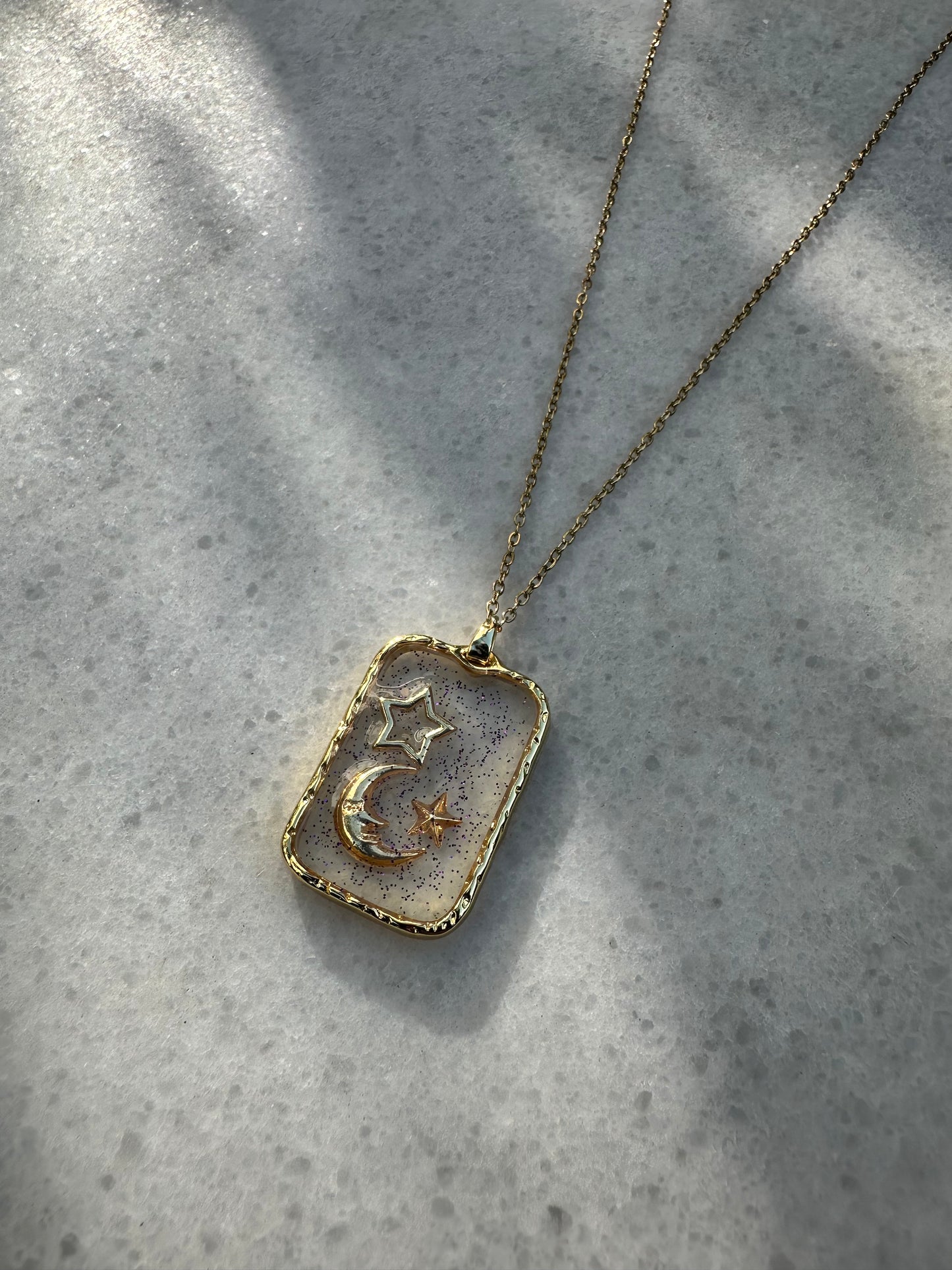 Stardust Moon - Simli Ay Detaylı Kolye