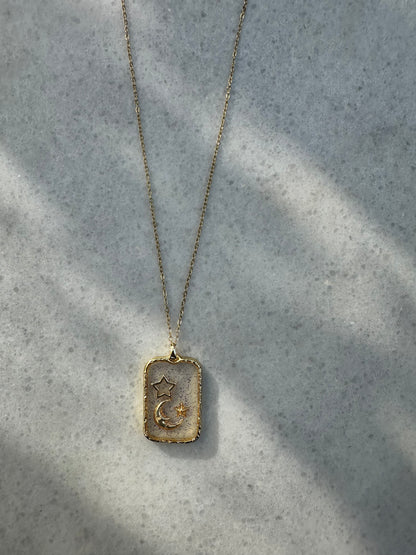 Stardust Moon - Simli Ay Detaylı Kolye